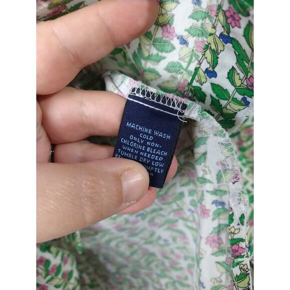 Westbound Woman 6p Shirt Collared Button V Neck Green Floral 3/4 Sleeve - Picture 9 of 10